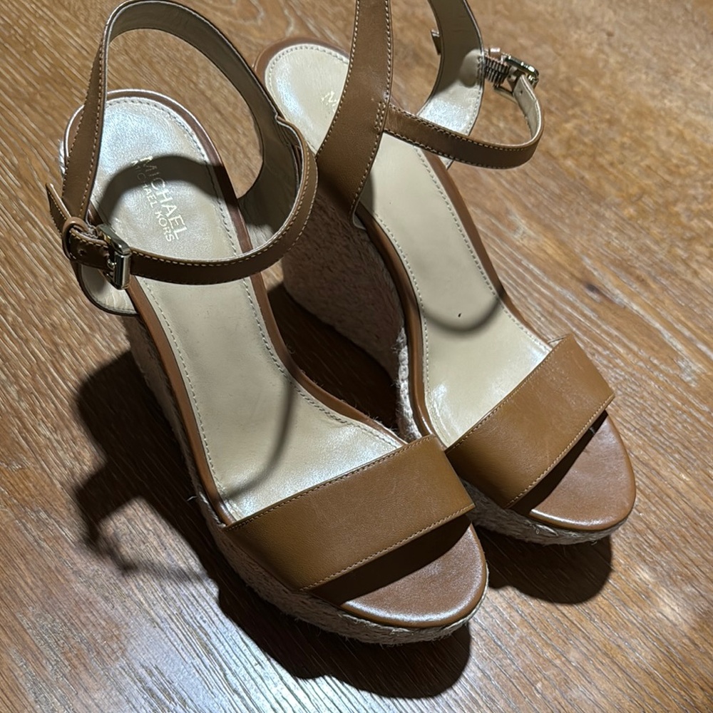 Michael Kors Brown Wedge Sandals